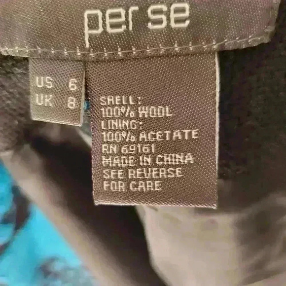 Per se teal and blue 100% wool jacket with toggle buttons. Size 6 - Picture 11 of 11